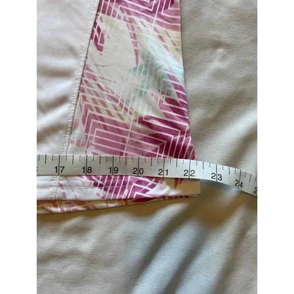Pebble Beach XL Dry-Luxe Performance Sleeveles Polo Shirt Top White Pink Stretch - Picture 12 of 14